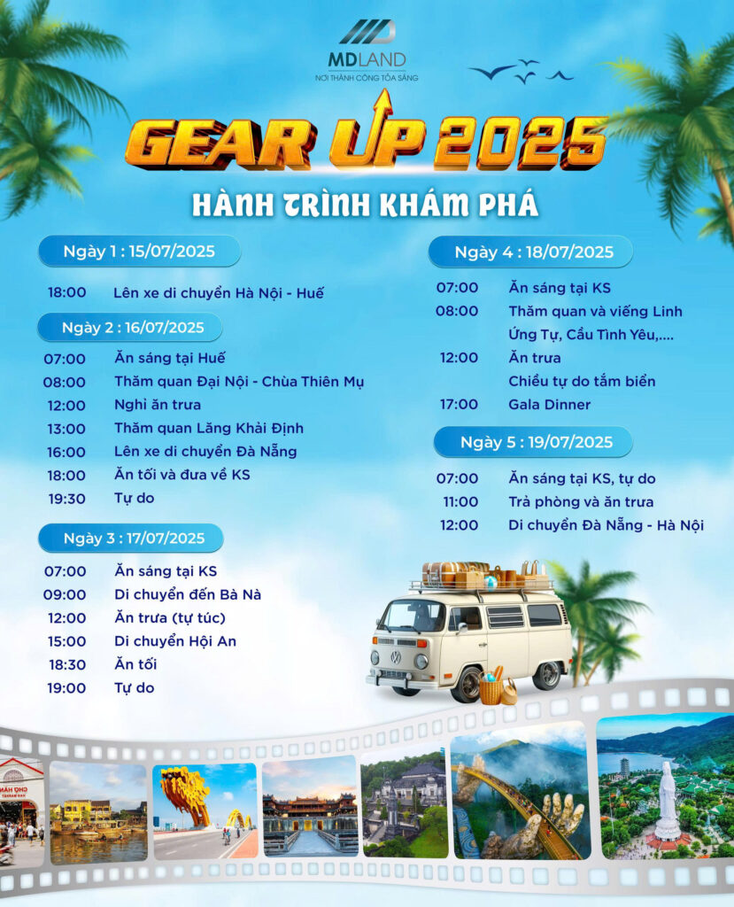 Hành trình GEAR UP 2025 MDLand: 4N5Đ cháy hết mình – Gắn kết và bứt phá!