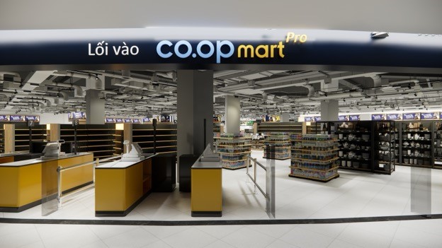 Không gian siêu thị Co.op Mart Pro tại Vincom Mega Mall Royal Island