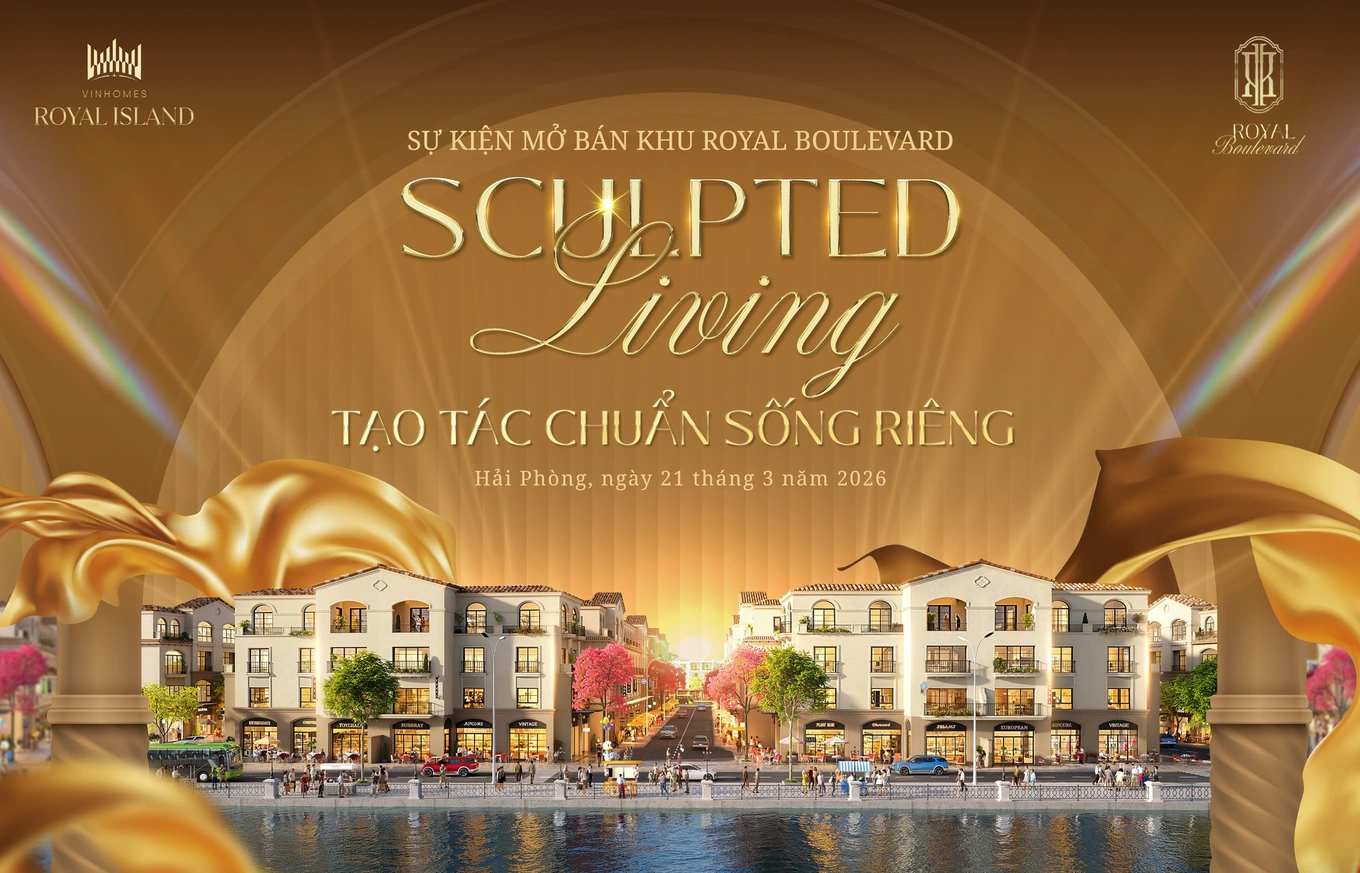 Royal Boulevard sẽ mở bán vào ngày 21:3 tại Quảng trường châu Âu, Vinhomes Royal Island (Ảnh - CĐT).