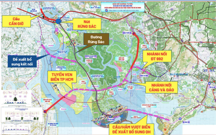 Mạng lưới giao thông khu vực dự án đường vượt biển Cần Giờ - Vũng Tàu