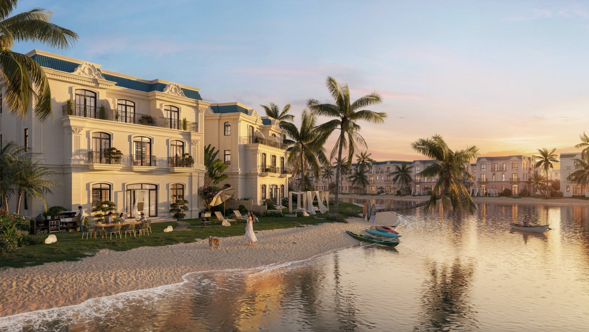 Mỗi cư dân tại phân khu Compound đều sở hữu những “đường bờ biển” độc bản ngay sau nhà