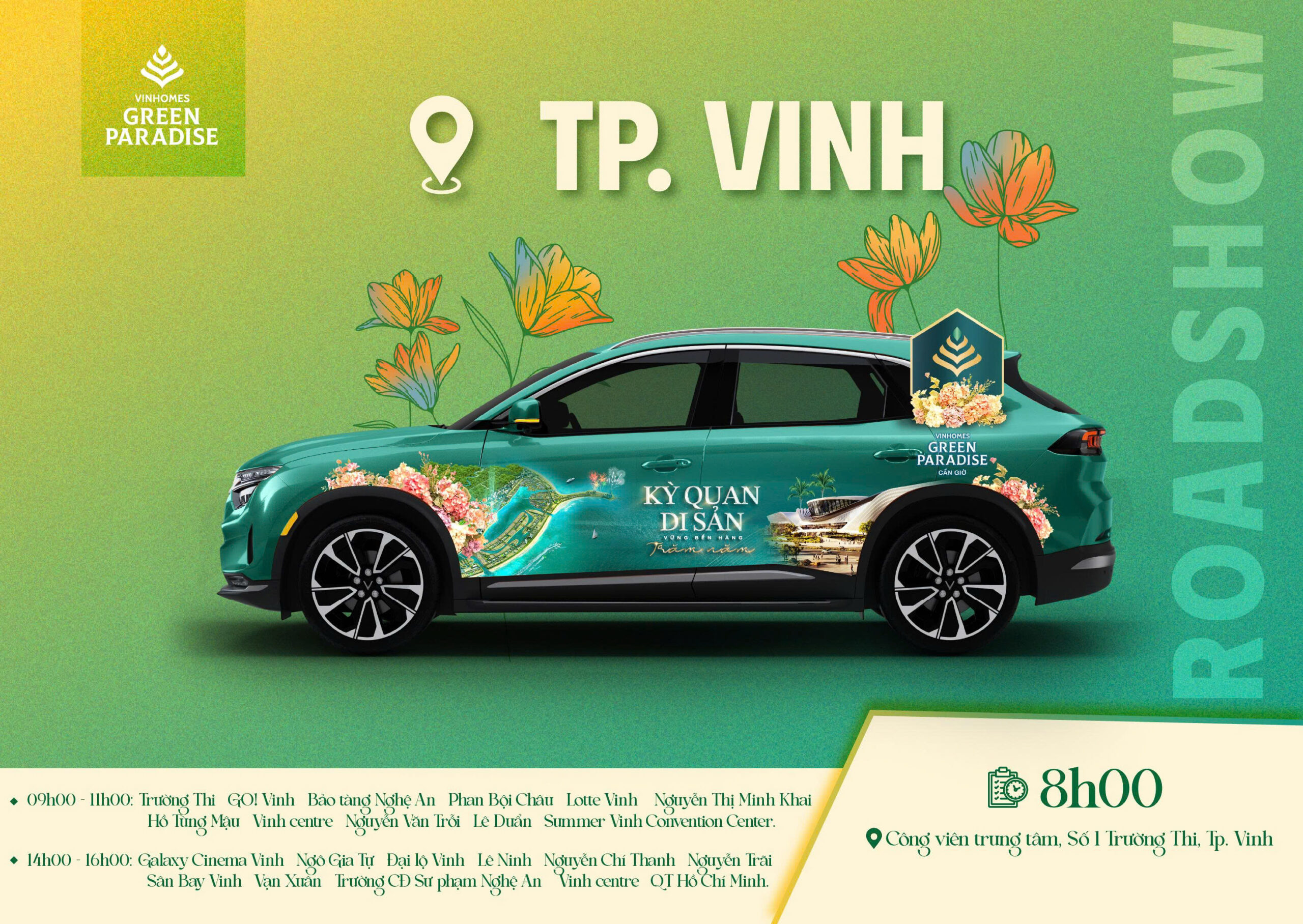 Lịch trình sự kiện roadshow tại 3 miền ngày 08/03