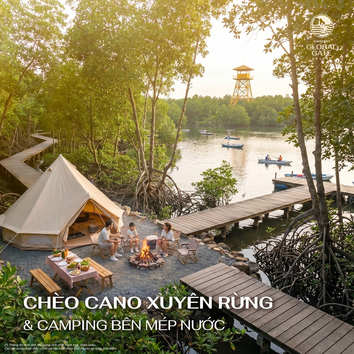 Phối cảnh một khu vực tổ chức picnic sinh thái, hoạt động gia đình trong công viên