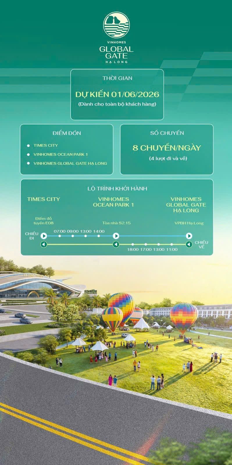 Chuyến xe chạm Vịnh Di Sản Thế Giới – kết nối hành trình đến Vinhomes Global Gate Hạ Long