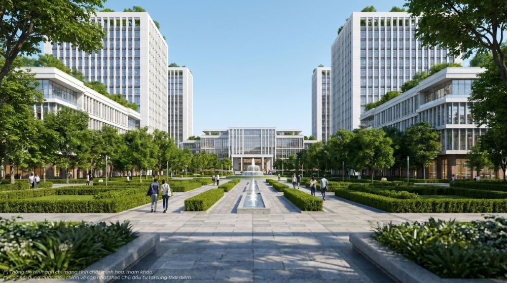 Làng Đại học được kỳ vọng góp phần hình thành cộng đồng tri thức, tạo nền tảng cho giá trị phát triển lâu dài của siêu đô thị. Ảnh: Vinhomes