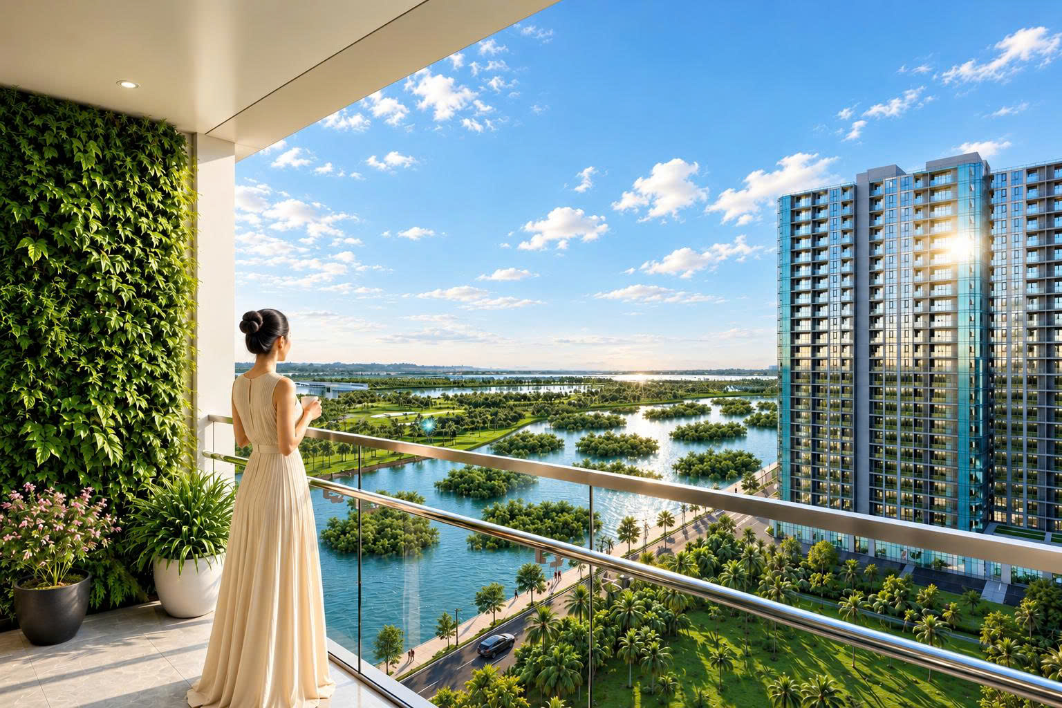 Sân golf và công viên khoáng đạt được đưa đến bên khung cửa, để mỗi lần trở về đều tận hưởng cảm giác thư thái của một kỳ nghỉ (Ảnh: CĐT).